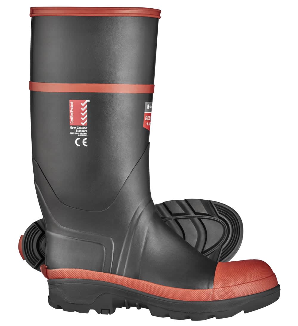 Skellerup Redband Knee Safety Gumboots - Black - 05
