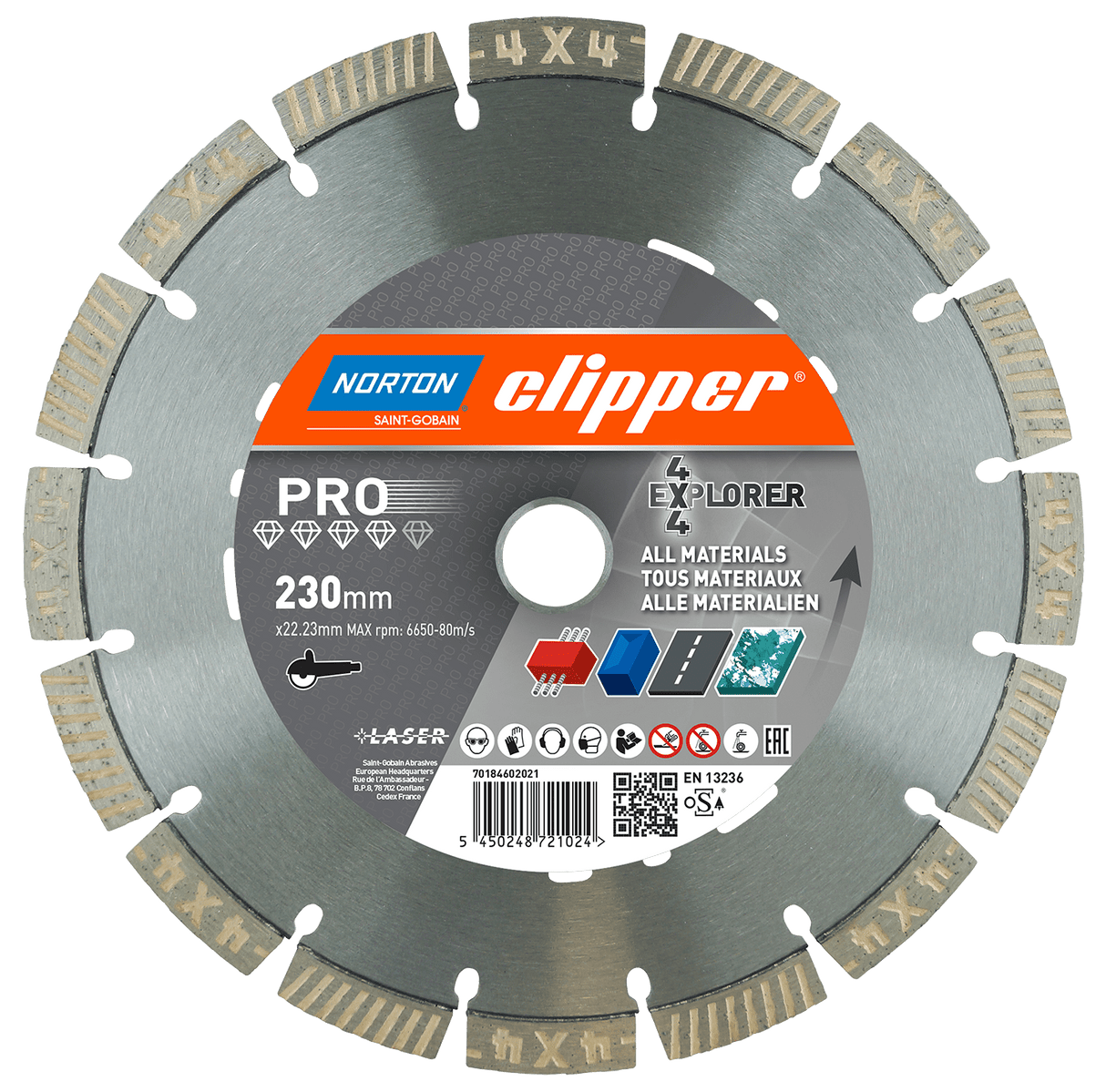 Norton Clipper Diamond Blade 1EA 230x3x22.23mm (Each)