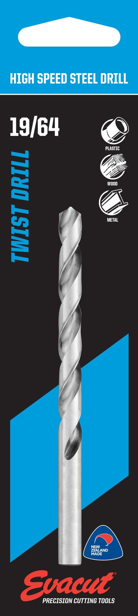 Jobber Drill 19/64" - Evacut