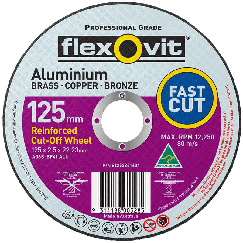 Flexovit Type 41 Cut-Off Wheel 36 Grit 125x2.5x22.23mm (Each)