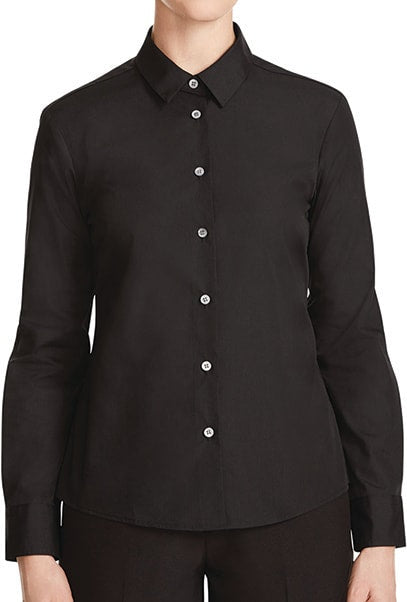 CATU67, Women's Long Sleeve Poplin Shirt, NNT - Black (Size: 10)