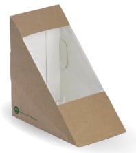 BioPak BioBoard Sandwich Wedge with Window Medium 500 (Case)