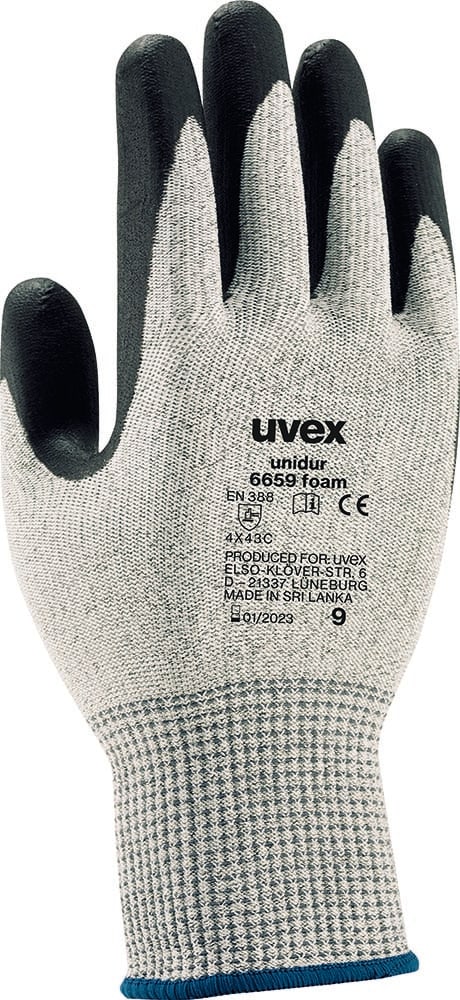 Uvex Unidur-6659 Foam Gloves 7 - 11 (Pair) - Standard - 10