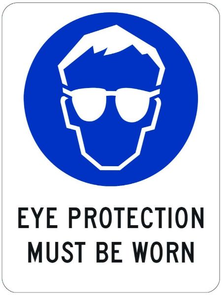 Mandatory Eye Protection Must Be Worn Sign - PVC 450 x 600mm (EACH)