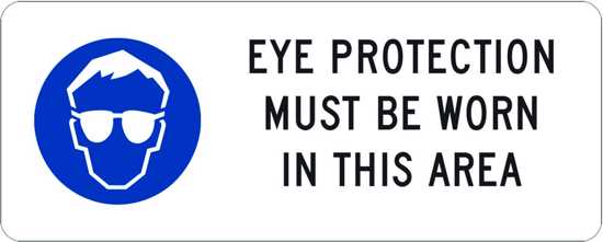 Mandatory Sign | Eye Protection Must Be Worn-W450mm x H180mm-Single Sided