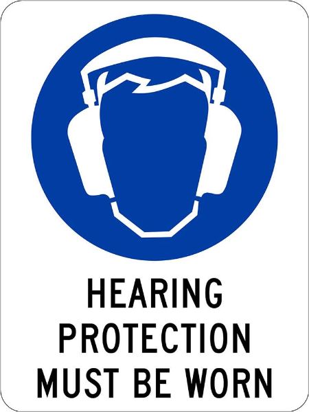 Mandatory Hearing Must Be Worn Sign - PVC 225 x 300mm (EACH)