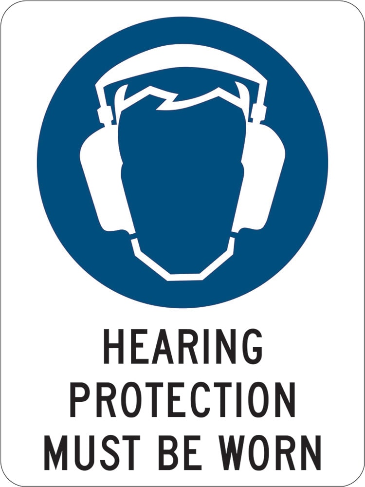 Mandatory Sign | Hearing Protection Must Be Worn W90mm x H125mm (Pack of 5) -
