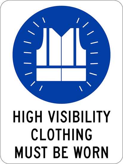 Mandatory Sign | High Vis Clothing Must Be Worn-W225mm x H300mm-Single Sided