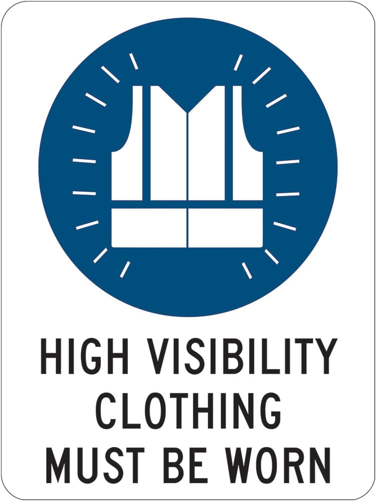 Mandatory Sign | High Vis Clothing Must Be Worn W225mm x H300mm  -