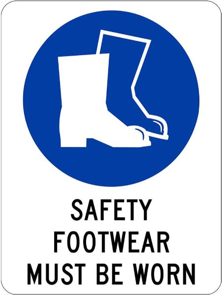 Mandatory Safety Footwear Must Be Worn - PVC 225 x 300MM (EACH)