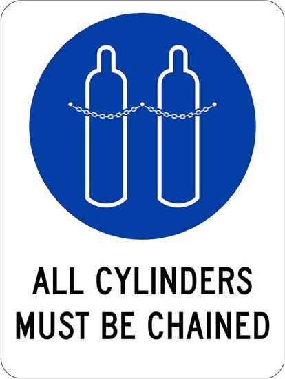 Mandatory Sign | All Cylinders Must Be Chained-W180mm x H250mm (Each)