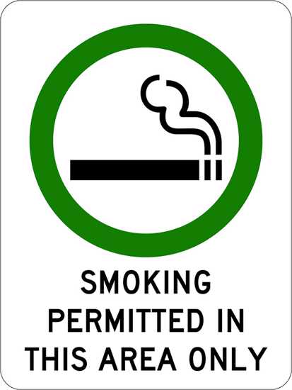 Prohibition Sign | Smoking Permitted In This Area-W450mm x H600mm-Single Sided