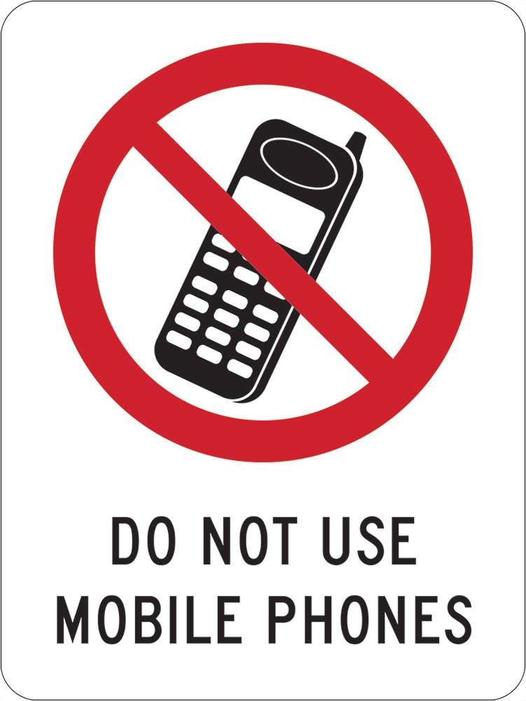Prohibition Sign | Do Not Use Mobile Phones W180mm x H250mm (Single Sided)