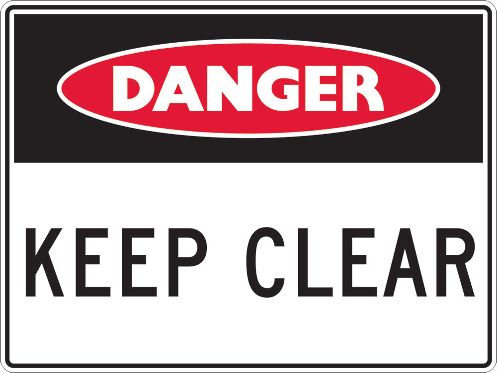 Danger Sign | Keep Clear W125mm x H90mm (Pack of 5)