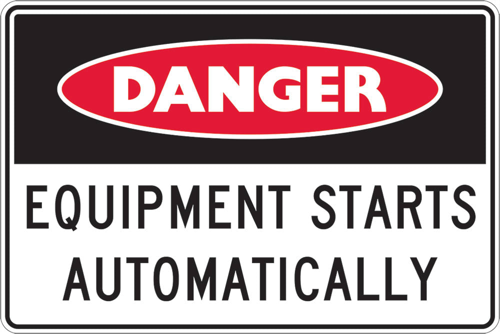 Danger Sign | Equipment Starts Automatically W125mm x H90mm (Pack of 5)