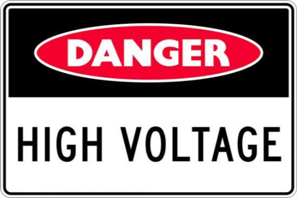 Danger High Voltage Sign - 125 x 90mm (PACK OF 5)