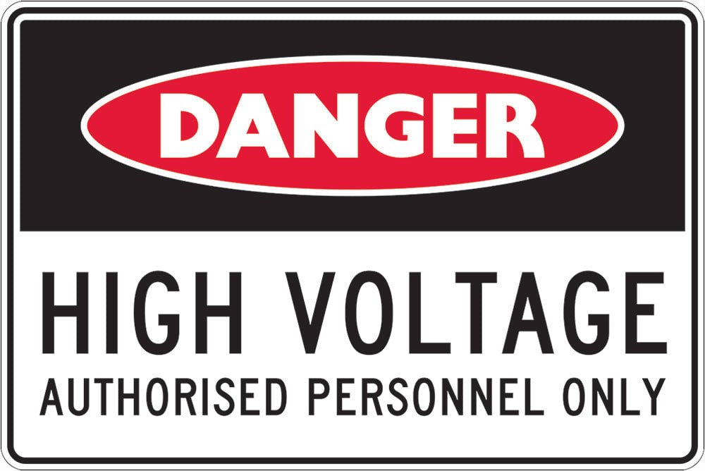 Danger Sign | High Voltage Authorised Personnel W125mm x H90mm (Pack of 5) -