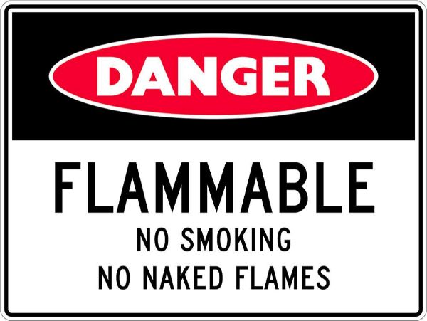 Danger Flammable Sign - SAV 250 x 180mm (EACH)