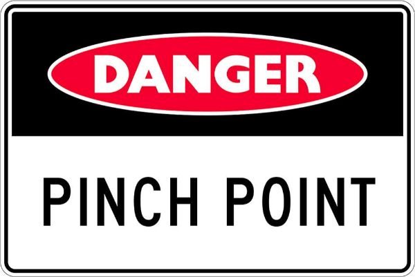 Danger Pinch Point Sign - SAV 250 x 180mm (EACH)