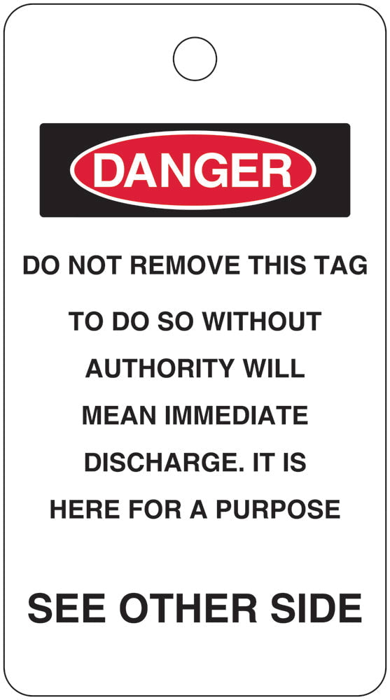 Lockout Tag - Danger Do Not Operate W80mm x H145mm Pack of 10 (Double Sided)