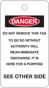 Lockout Tag - Danger Do Not Operate W80mm x H145mm Pack of 10 (Double Sided)