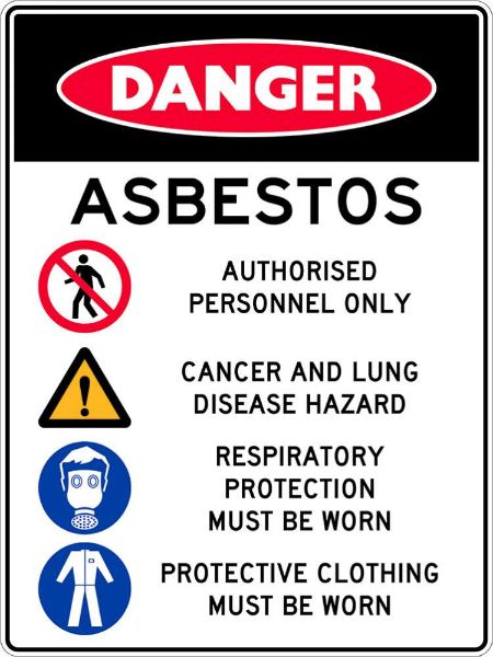 Danger Asbestos Sign - PVC 600mm (EACH)