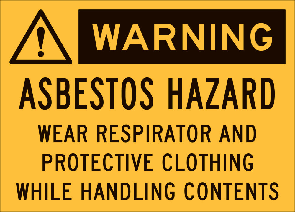 Warning Label | Asbestos Hazard Disposal Bag Label W125mm x H90mm (Pack of 5) -