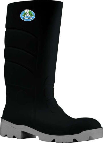 Bata Worklite Polyurethane (PU) Gumboots - Size 8 (Black / Grey)