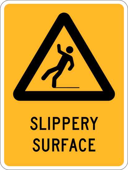 Warning Sign | Slippery Surface-W180mm x H250mm-Single Sided