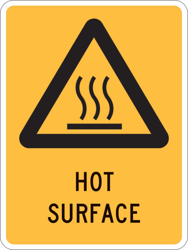 Warning Sign | Hot Surface W300mm x H450mm (Single Sided) - Standard