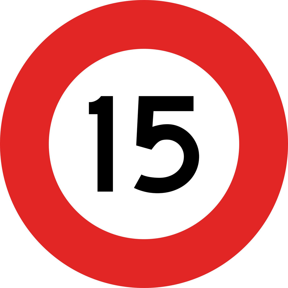 Speed Limit Sign | 15 Standard Diameter 600mm (Single Sided)
