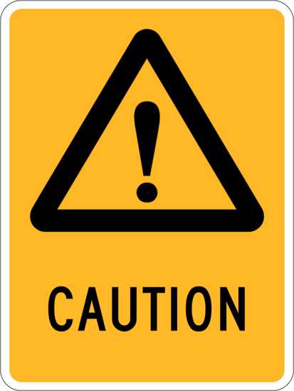 Warning Sign | Caution (exclamation Mark)-W225mm x H300mm-Single Sided