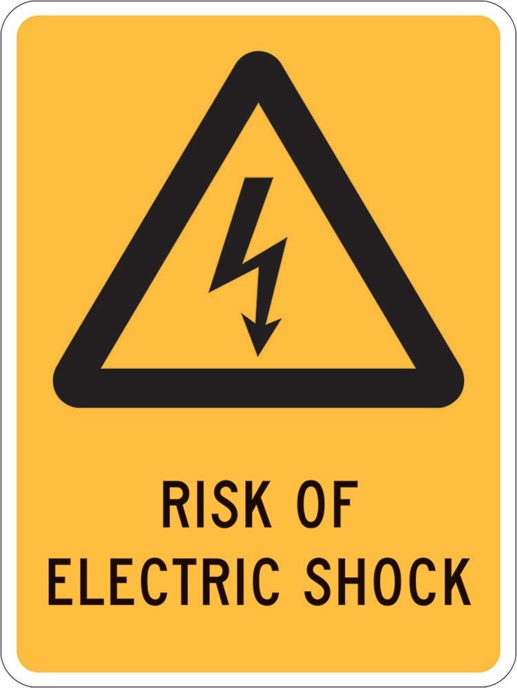 Warning Sign | Risk Of Electric Shock W300mm x H450mm (Single Sided) - Standard