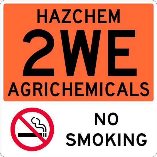 Hazardous Substances Sign |Hazchem2WE Agrichemical-W450mm x H450mm-Single Sided