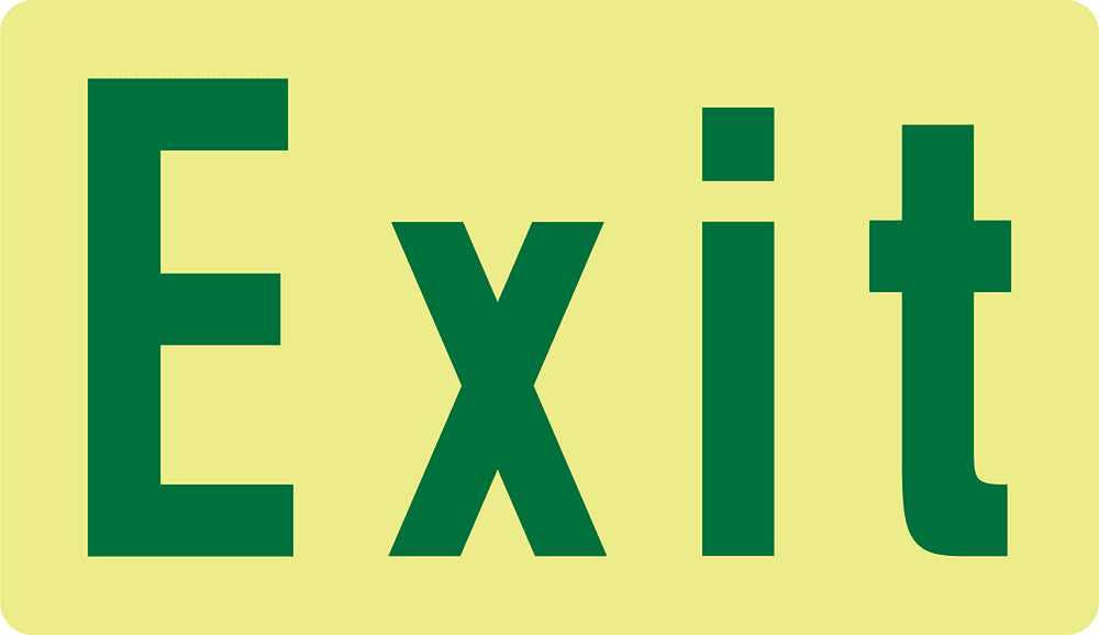 Exit Sign Luminescent | Exit 230mm x 133mm