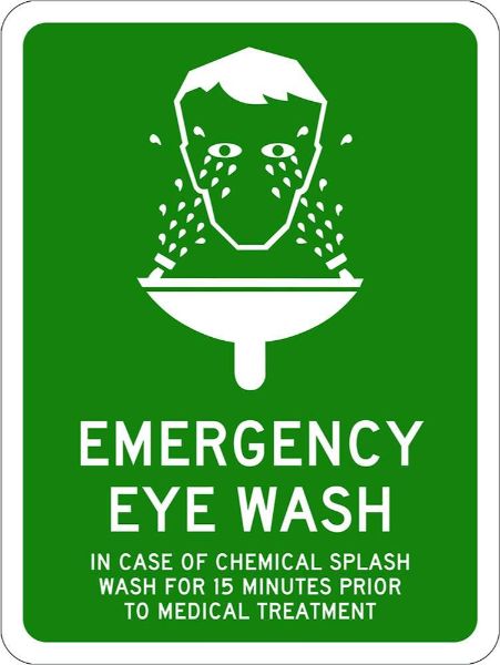 Emergency Eye Wash Sign - PVC 225 x 300mm (EACH)
