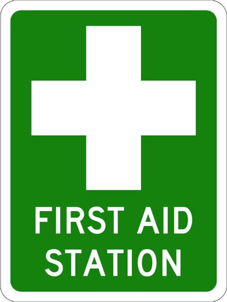 Emergency First Aid Station Sign - PVC 450 x 600mm (EACH)