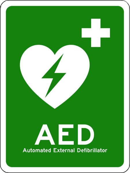 Emergency AED Sign - PVC 225 x 300mm (EACH)