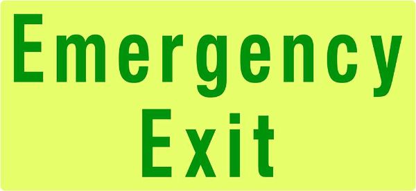 Emergency Exit Luminous Sign - 610 x 280mm (Each)