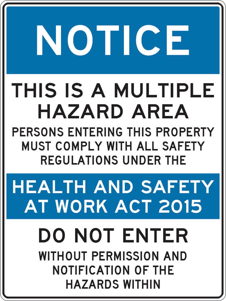 Notice Sign | Multiple Hazard, Persons Must Comply W225mm x H300mm