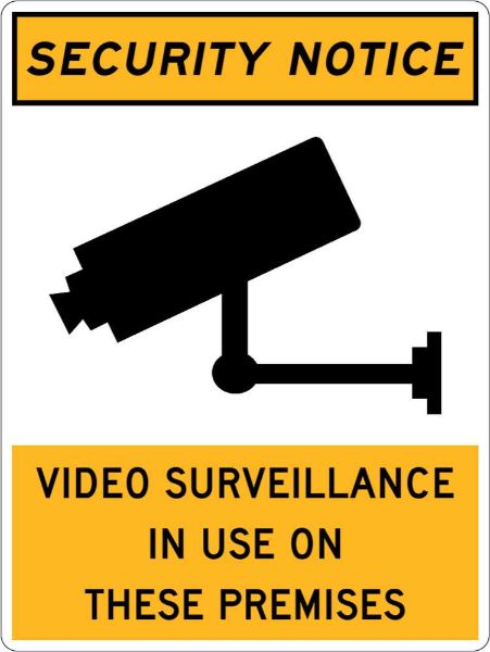 Security Notice Video Surveillance In Use Sign - PVC 300 x 450mm (EACH)
