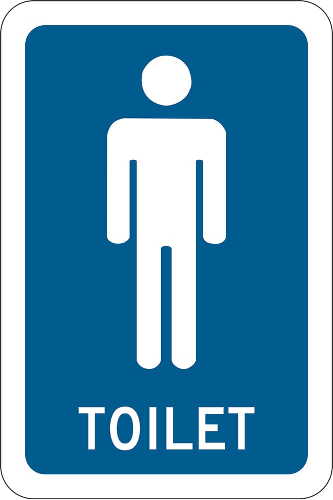 General Info Sign | Toilet - Male Icon W100mm x H150mm (Single Sided)