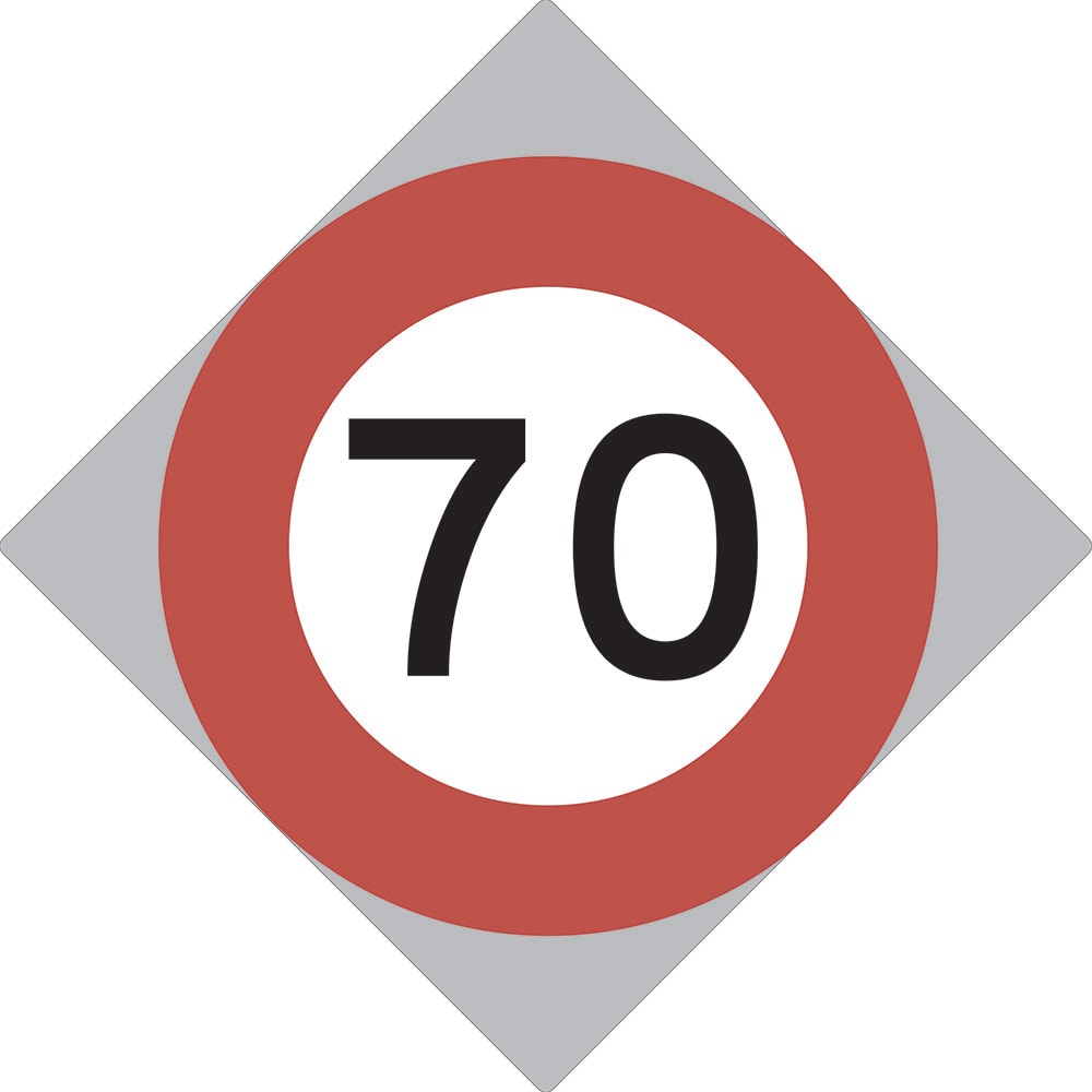 Road Sign | 70 Speed Limit W750mm x H750mm (Single Sided) - Standard