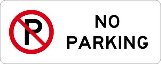 General Info Sign | No Parking-W450mm x H180mm-Single Sided