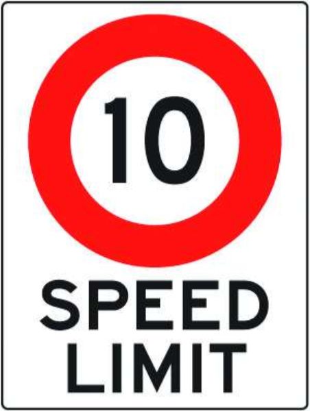 Speed Limit Signs 10 KM/HR - 300 x 450mm (Small)