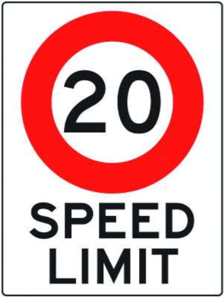 Speed Limit Sign - 20 KM/HR (Each)