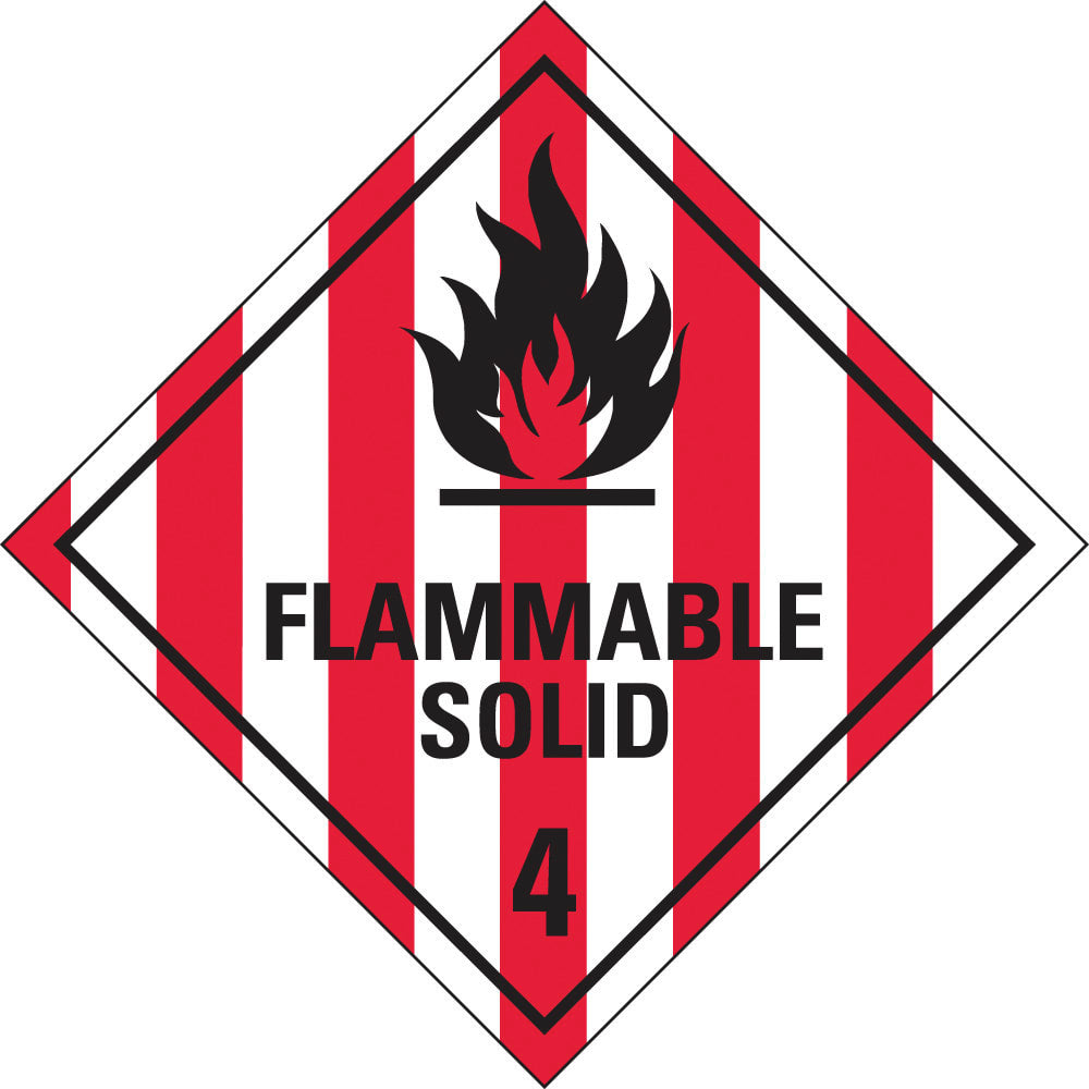 Hazardous Substances Sign | Flammable Solid 4 W250mm x H250mm (Single Sided)