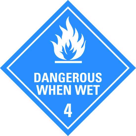 Dangerous Goods Sign | Dangerous When Wet 4 - W400mm x H400mm (Each)