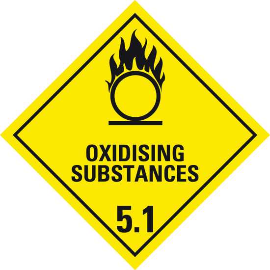 Dangerous Goods Sign | Oxidising Substances 5.1 - W295mm x H295mm (Each)