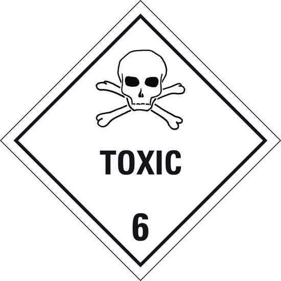 Dangerous Goods Sign | Toxic 6 - W400mm x H400mm (Each)